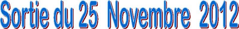 Sortie du 25  Novembre  2012