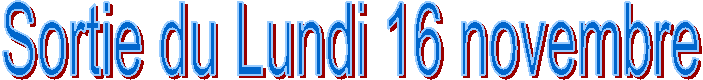Sortie du Lundi 16 novembre